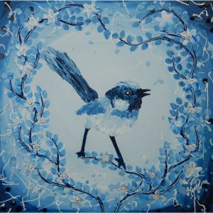 KerryT art for sale Blue Wren On A Limb