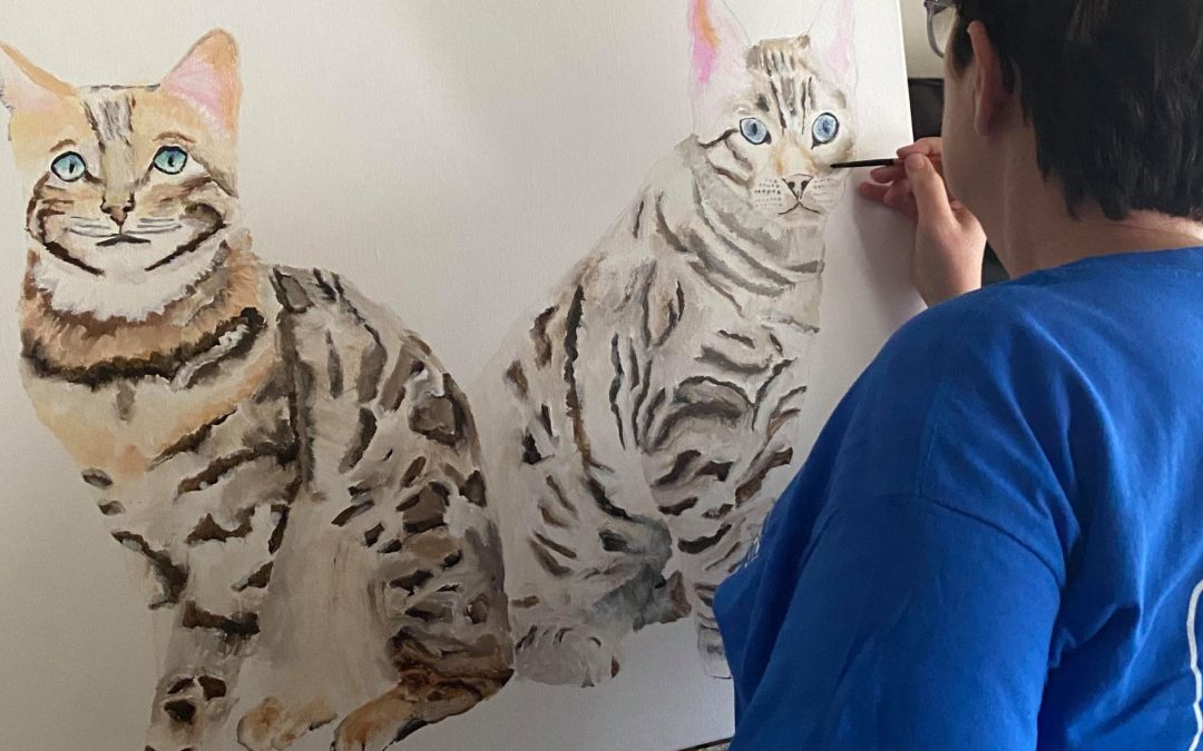 Painting Two Show Cats